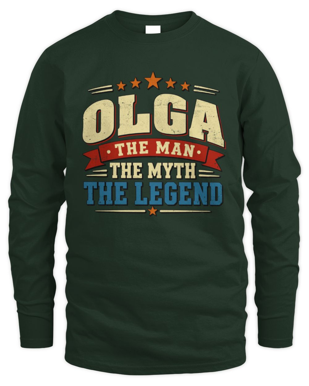 The Man The Myth The Legend Ribbon Vintage T-Shirt OLGA M1-56 / Men's Long Sleeved T-Shirt / forest green