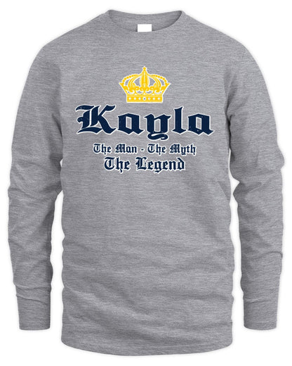 The Man The Myth The Legend Corona Beer T-Shirt KAYLA M1-S83 / Men's Long Sleeved T-Shirt / sport grey