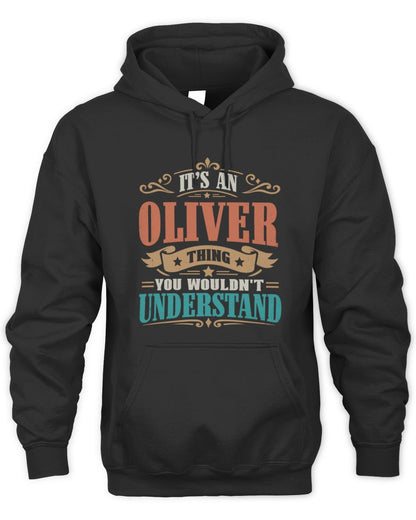 It’s a Name Thing Personalized Retro T-Shirt OLIVER M1-47 / Unisex Hoodie / black