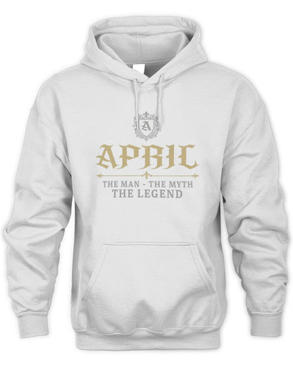 The Man The Myth The Legend Western Shirt APRIL M1-78 / Unisex Hoodie / white