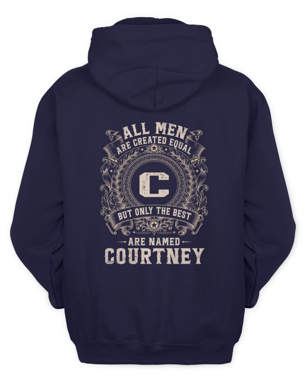 All Men Are Created Equal Cool Logo Shirt COURTNEY M1-60 / Unisex Hoodie / navy