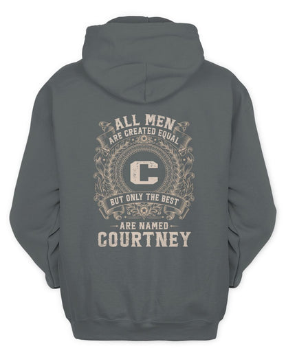 All Men Are Created Equal Cool Logo Shirt COURTNEY M1-60 / Unisex Hoodie / charcoal