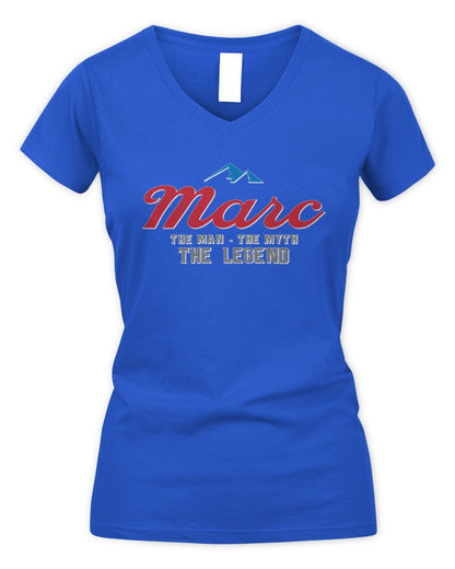 The Man The Myth The Legend Coors Light Beer T-Shirt MARC M1-S84 / Women's V-Neck T-Shirt / royal