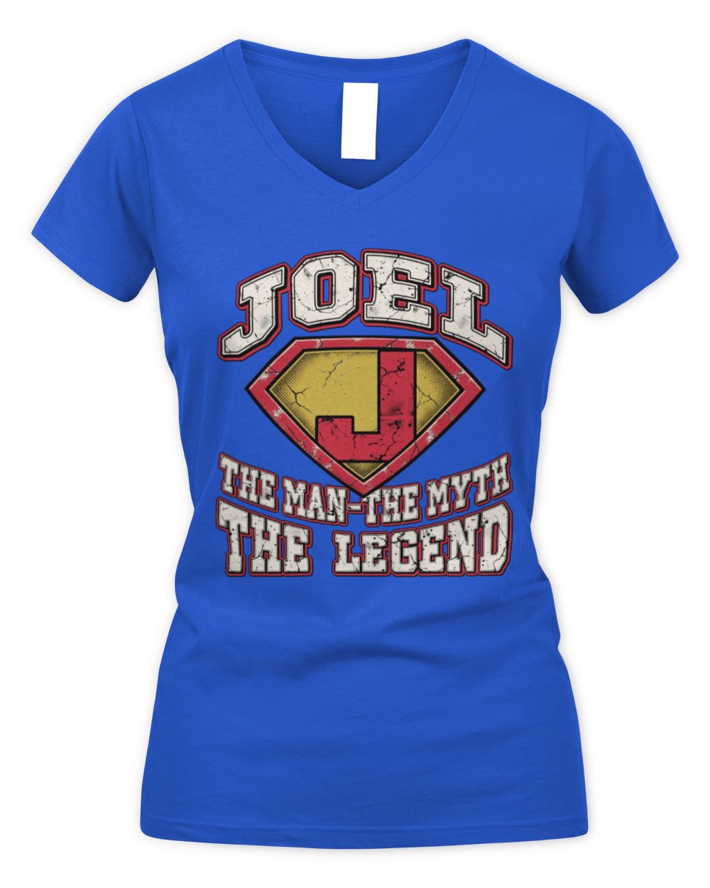 The Man The Myth The Legend Superman Graphic T-Shirt JOEL M1-74 / Women's V-Neck T-Shirt / royal