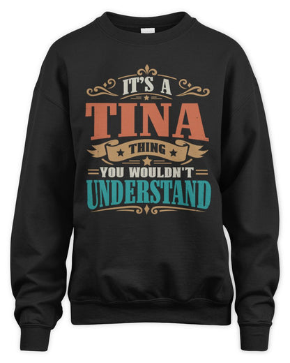 It’s a Name Thing Personalized Retro T-Shirt TINA M1-47 / Unisex Sweatshirt / black