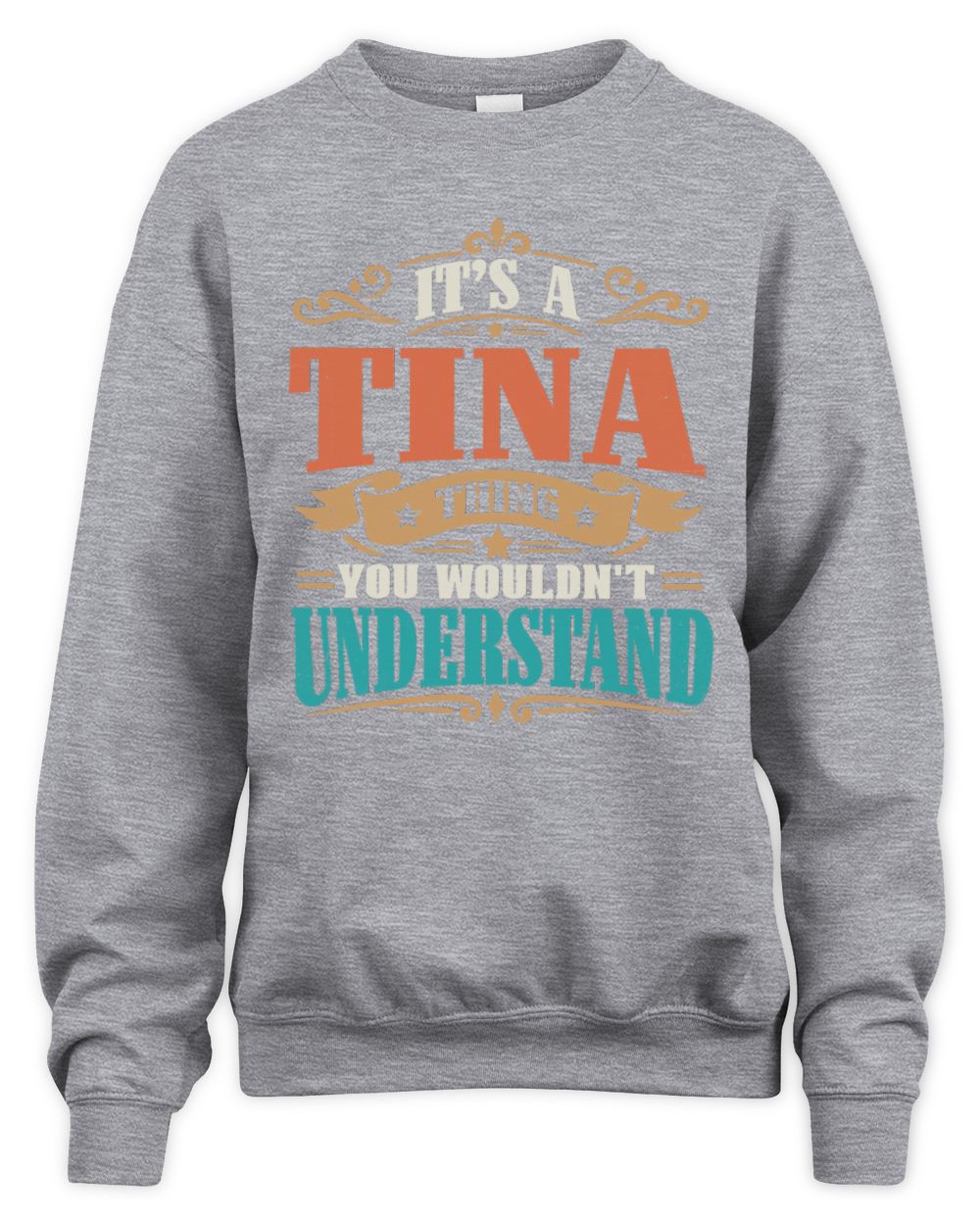 It’s a Name Thing Personalized Retro T-Shirt TINA M1-47 / Unisex Sweatshirt / sport grey