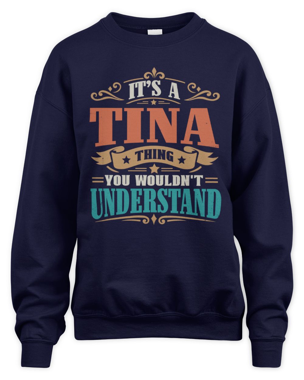 It’s a Name Thing Personalized Retro T-Shirt TINA M1-47 / Unisex Sweatshirt / navy