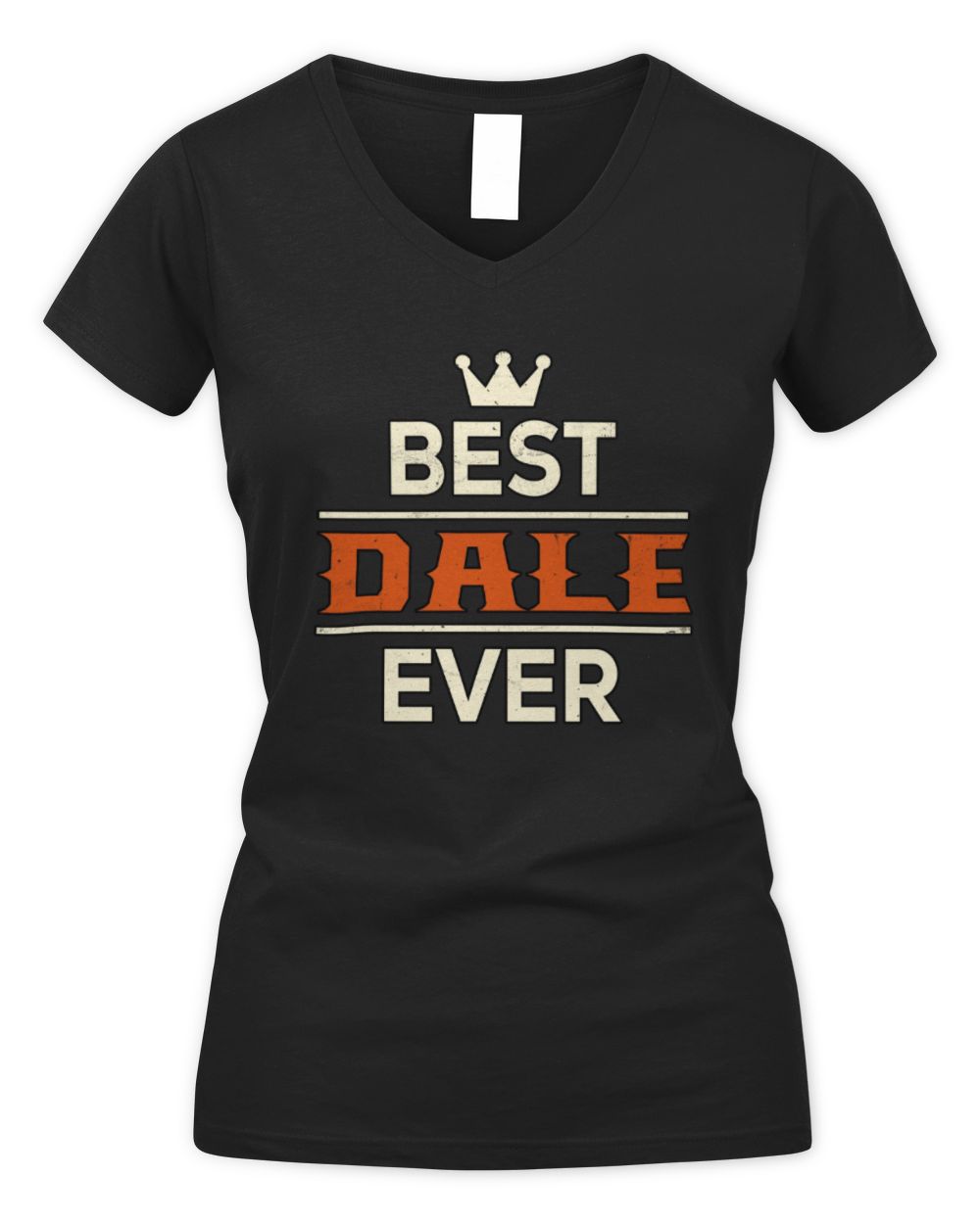 Best Your Name With Crown Shirt DALE M1-59 / Women's V-Neck T-Shirt / black
