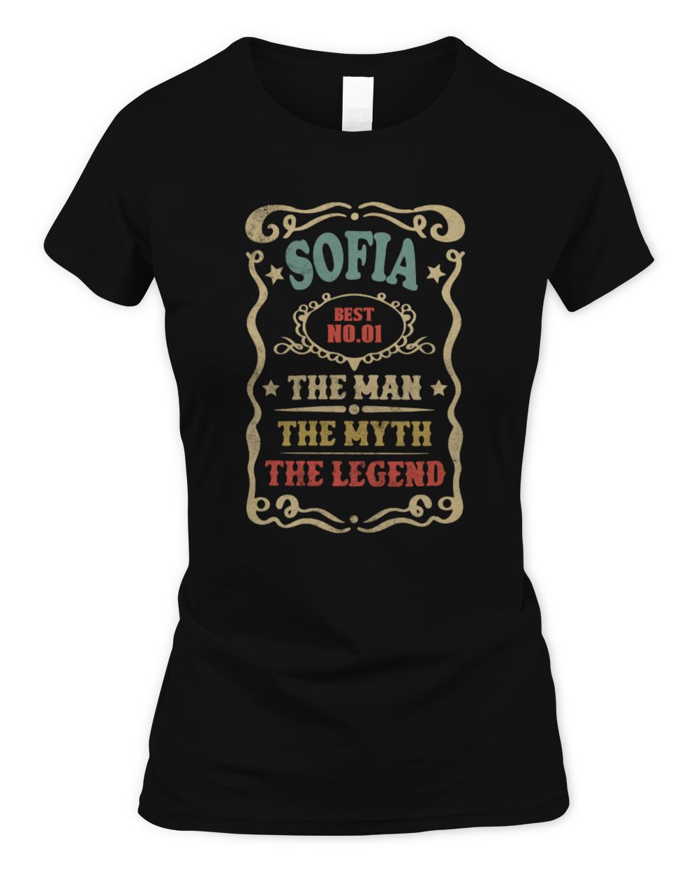 The Man The Myth The Legend Vintage Gold Wine Shirt SOFIA M1-52 / Women's Standard T-Shirt / black