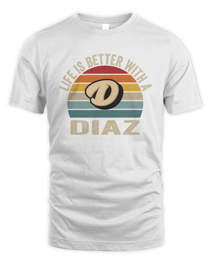 Life Is Better with Name Vintage Sun Shirt DIAZ M1-50 / Unisex Standard T-Shirt / white