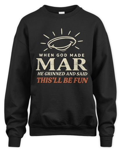 When God Made Your Name Funny Western T-Shirt T-Shirt MAR M1-S82 / Unisex Sweatshirt / black