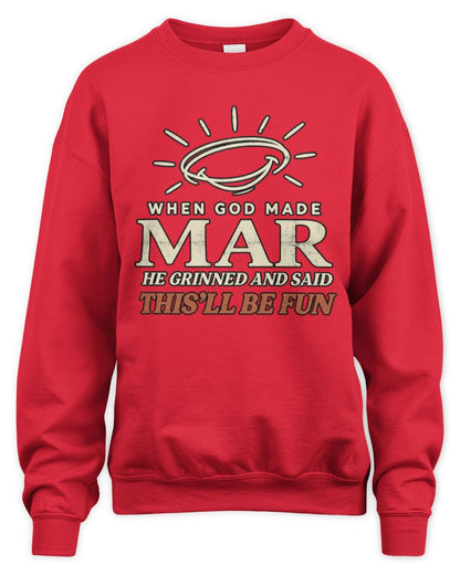 When God Made Your Name Funny Western T-Shirt T-Shirt MAR M1-S82 / Unisex Sweatshirt / red