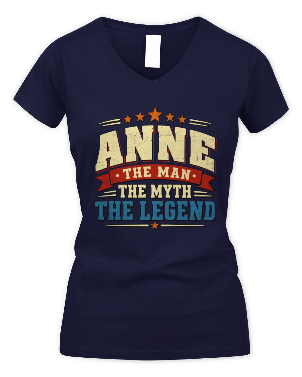 The Man The Myth The Legend Ribbon Vintage T-Shirt ANNE M1-56 / Women's V-Neck T-Shirt / navy
