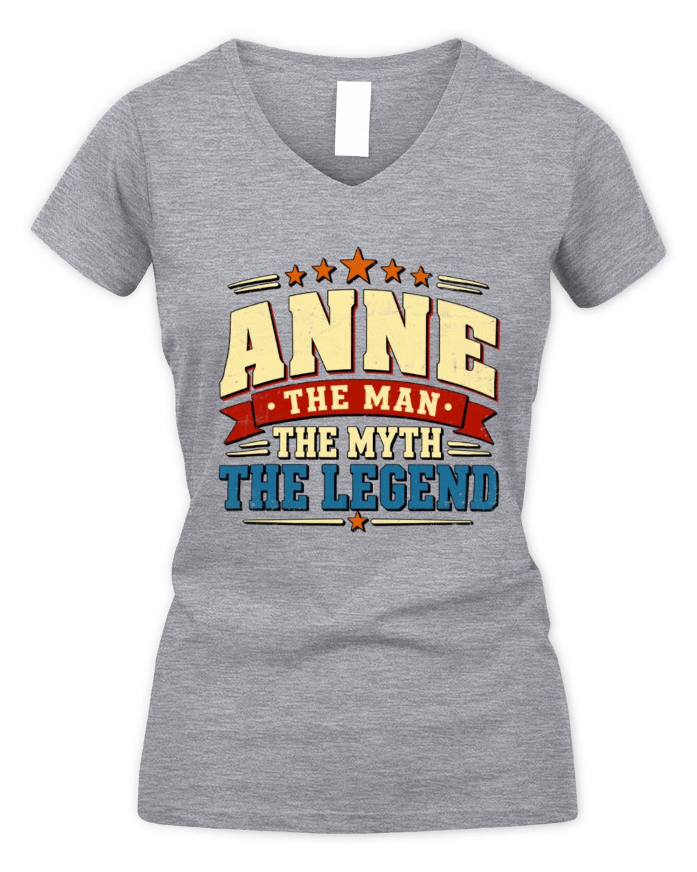 The Man The Myth The Legend Ribbon Vintage T-Shirt ANNE M1-56 / Women's V-Neck T-Shirt / sport grey