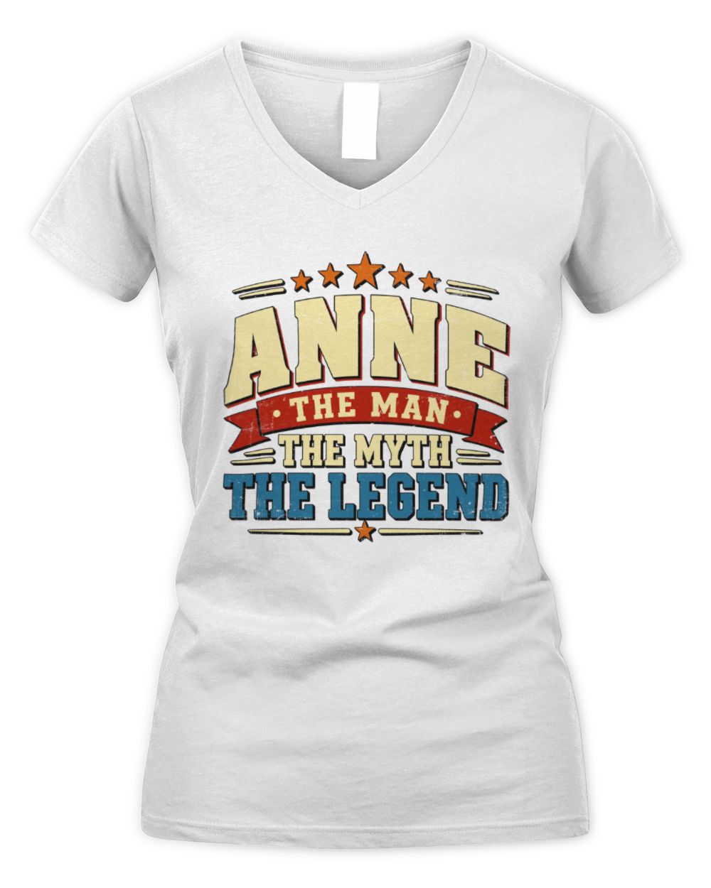 The Man The Myth The Legend Ribbon Vintage T-Shirt ANNE M1-56 / Women's V-Neck T-Shirt / white