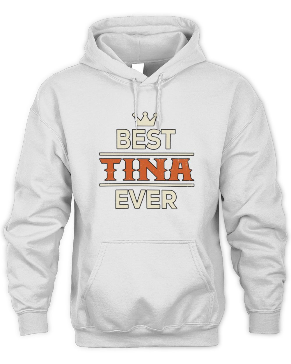 Best Your Name With Crown Shirt TINA M1-59 / Unisex Hoodie / white