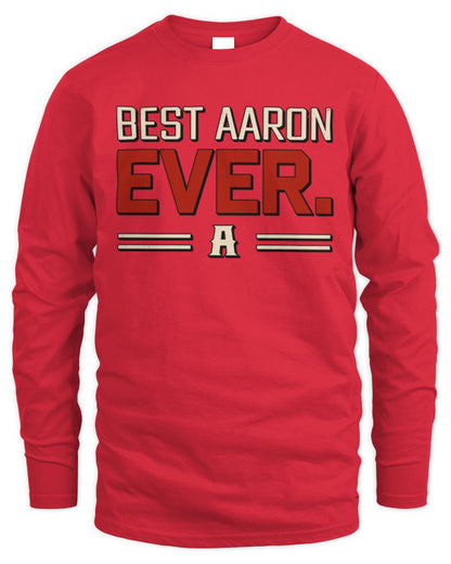 Best Your Name Ever Cool Shirt AARON M1-58 / Men's Long Sleeved T-Shirt / red
