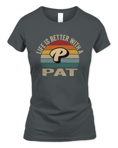 Life Is Better with Name Vintage Sun Shirt PAT M1-50 / Women's Standard T-Shirt / charcoal