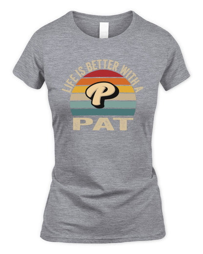 Life Is Better with Name Vintage Sun Shirt PAT M1-50 / Women's Standard T-Shirt / sport grey