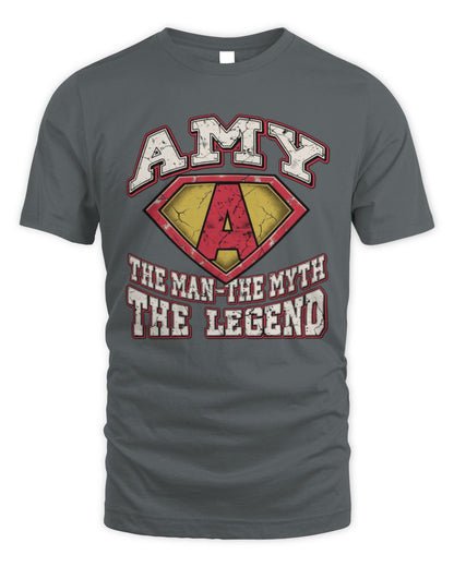 The Man The Myth The Legend Superman Graphic T-Shirt AMY M1-74 / Unisex Standard T-Shirt / charcoal