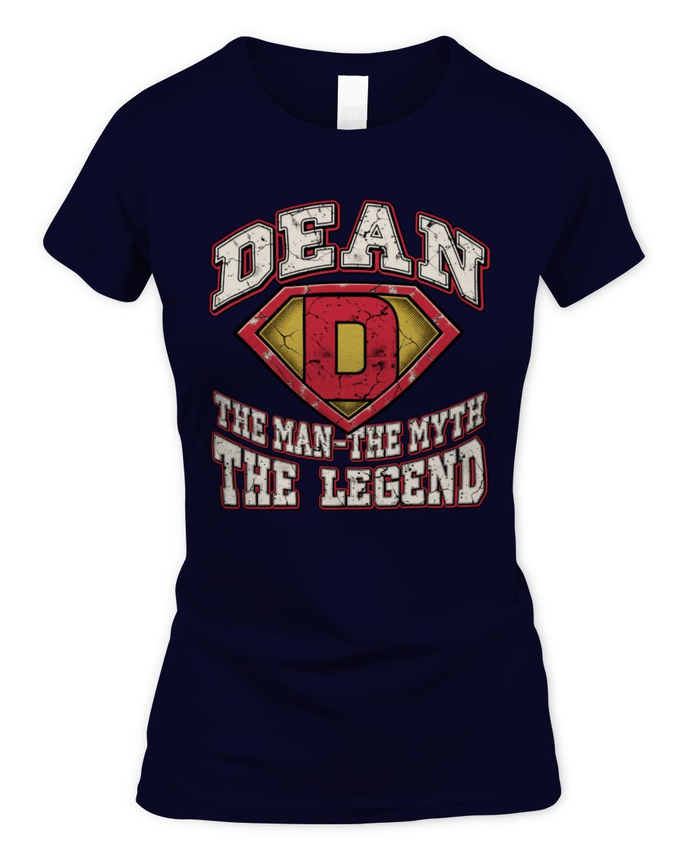 The Man The Myth The Legend Superman Graphic T-Shirt DEAN M1-74 / Women's Standard T-Shirt / navy