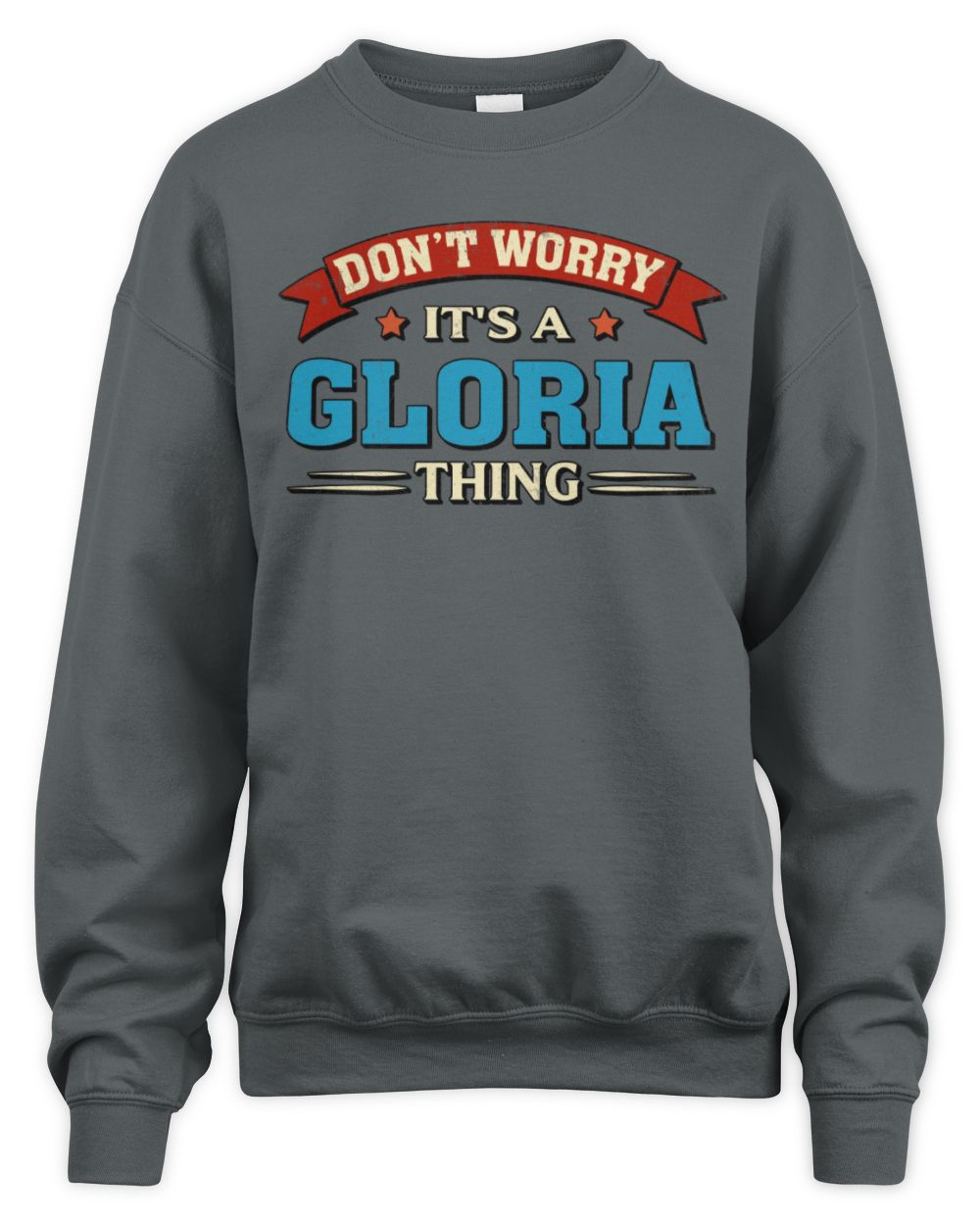 Don't Worry It's a Your Name Thing Funny Retro T-Shirt GLORIA M1-57 / Unisex Sweatshirt / charcoal