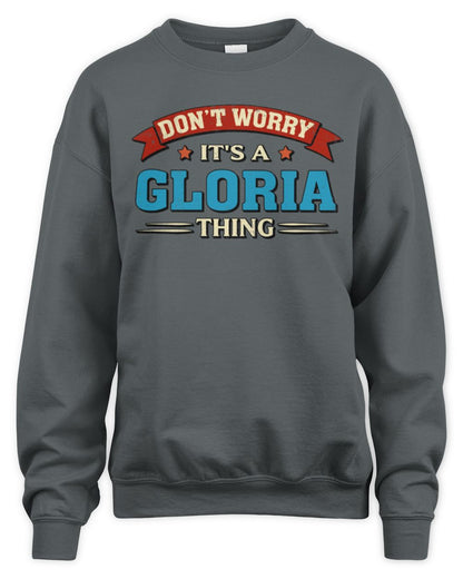 Don't Worry It's a Your Name Thing Funny Retro T-Shirt GLORIA M1-57 / Unisex Sweatshirt / charcoal