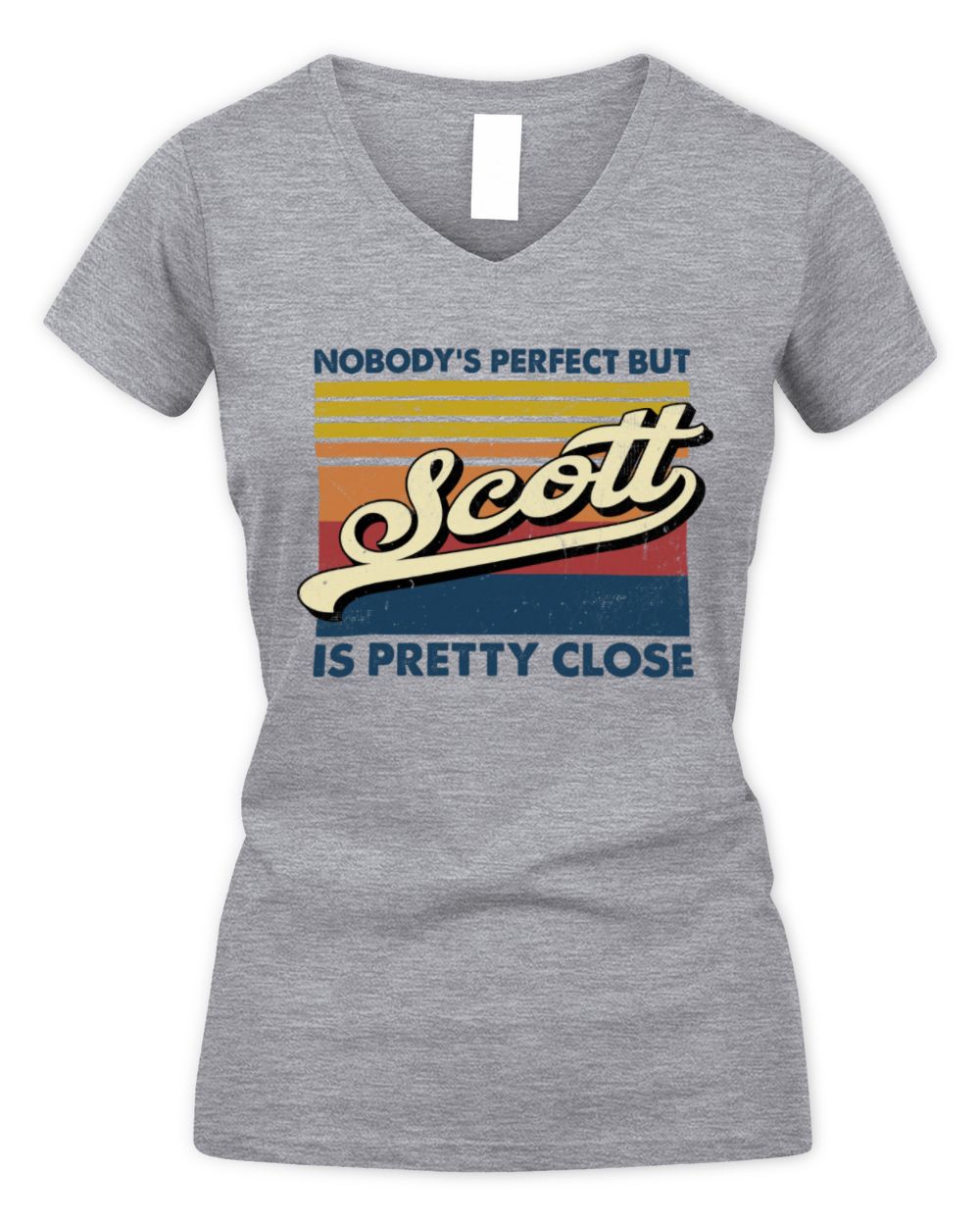 Nobody's Perfect But Your Name Is Pretty Close Retro Shirt SCOTT M1-65 / Women's V-Neck T-Shirt / sport grey