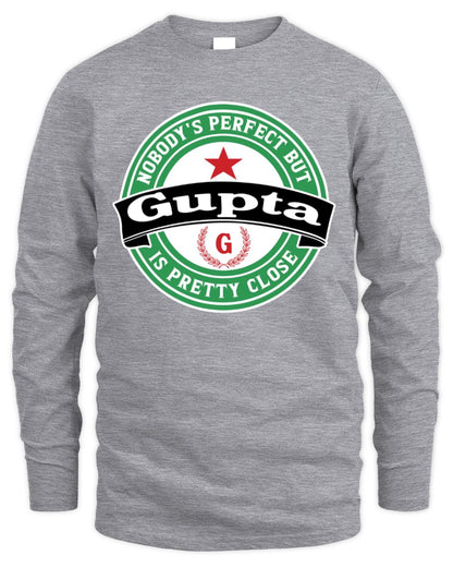 Nobody's Perfect But Your Name Is Pretty Close Heineken Beer T-Shirt GUPTA M1-S85 / Men's Long Sleeved T-Shirt / sport grey
