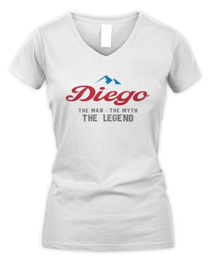 The Man The Myth The Legend Coors Light Beer T-Shirt DIEGO M1-S84 / Women's V-Neck T-Shirt / white