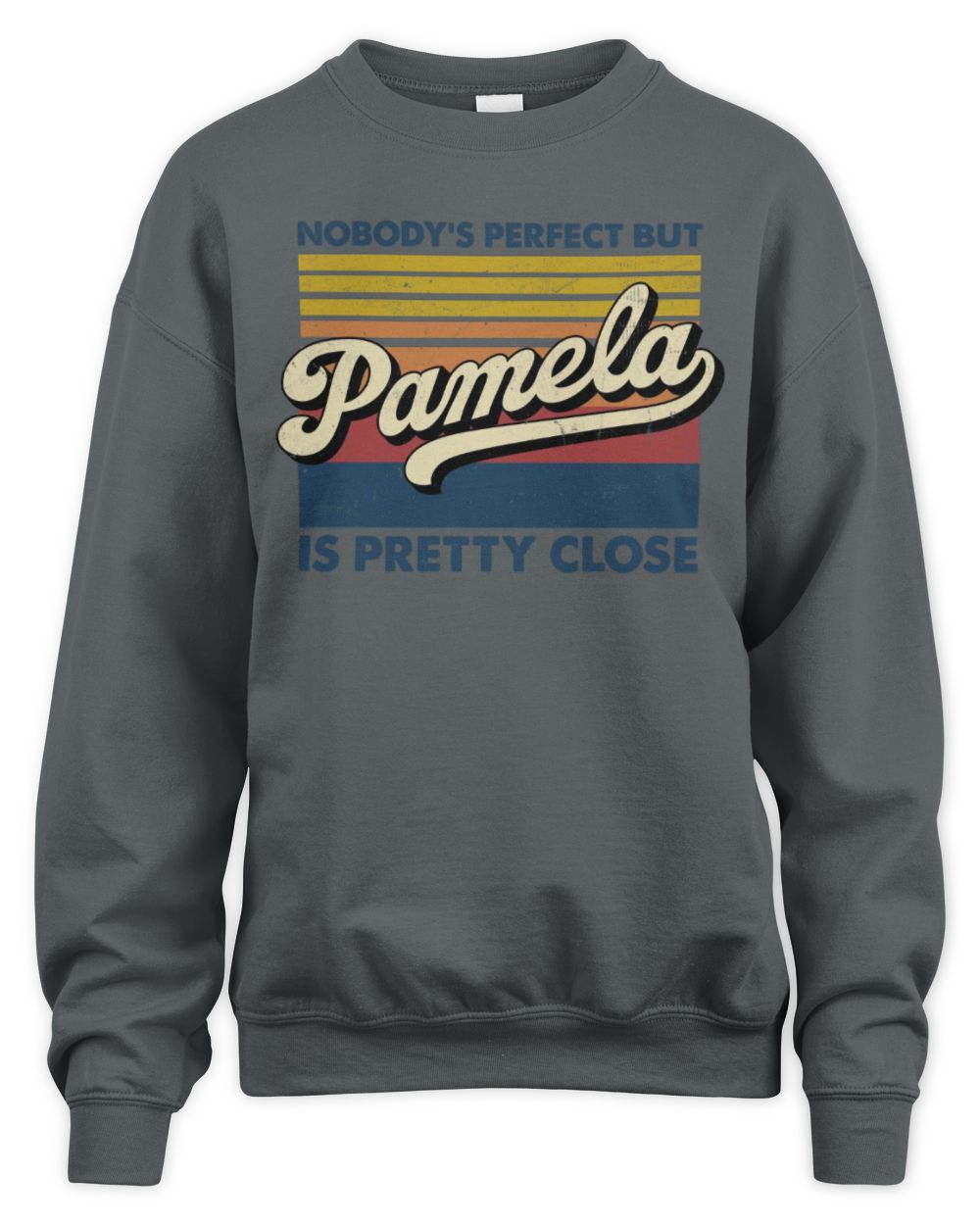 Nobody's Perfect But Your Name Is Pretty Close Retro Shirt PAMELA M1-65 / Unisex Sweatshirt / charcoal