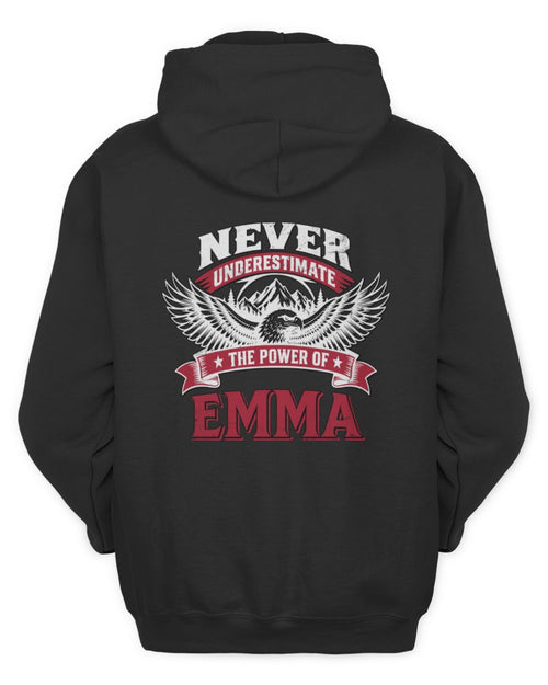 Never Underestimate Your Name Eagle Mountain Shirt EMMA M1-61 / Unisex Hoodie / black