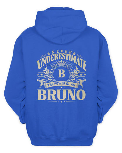 Never Underestimate Your Name Luxury Logo Shirt BRUNO M1-63 / Unisex Hoodie / royal