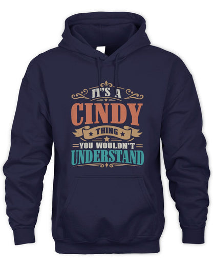 It’s a Name Thing Personalized Retro T-Shirt CINDY M1-47 / Unisex Hoodie / navy