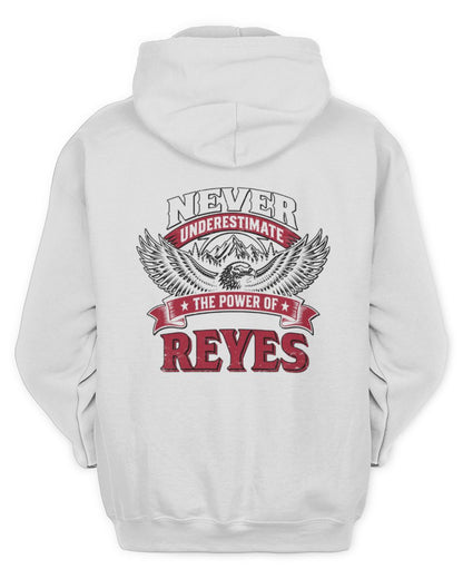 Never Underestimate Your Name Eagle Mountain Shirt REYES M1-61 / Unisex Hoodie / white