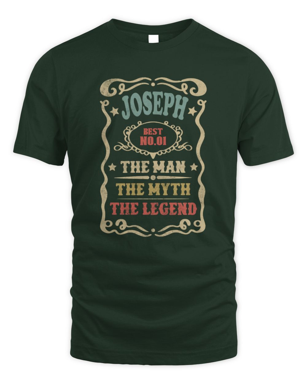 The Man The Myth The Legend Vintage Gold Wine Shirt JOSEPH M1-52 / Unisex Standard T-Shirt / forest green