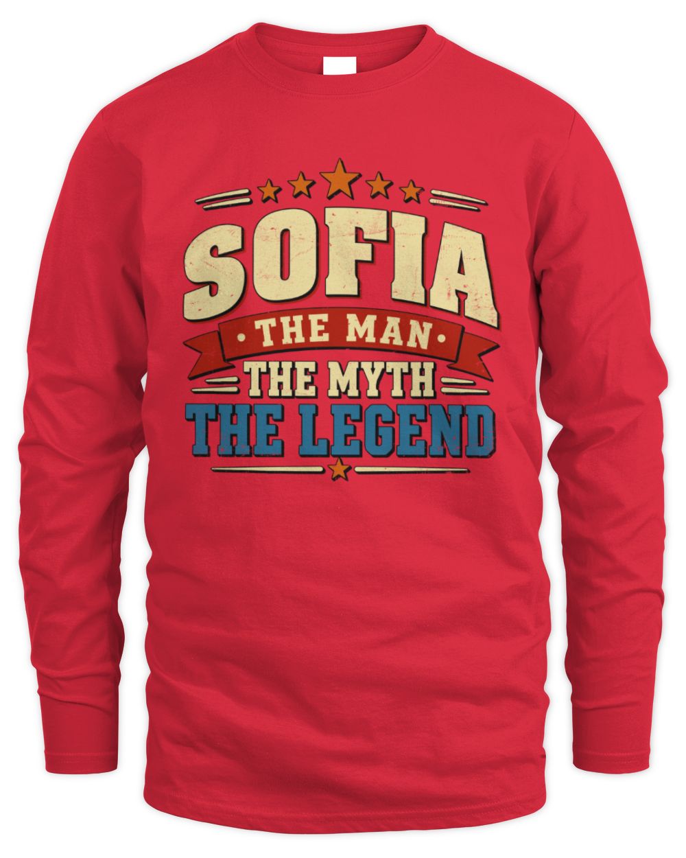 The Man The Myth The Legend Ribbon Vintage T-Shirt SOFIA M1-56 / Men's Long Sleeved T-Shirt / red