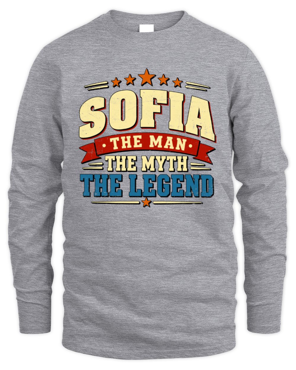 The Man The Myth The Legend Ribbon Vintage T-Shirt SOFIA M1-56 / Men's Long Sleeved T-Shirt / sport grey