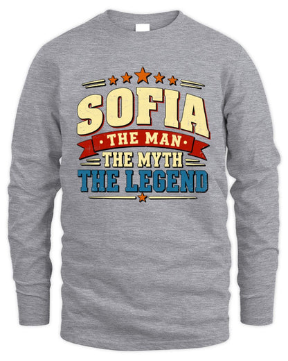 The Man The Myth The Legend Ribbon Vintage T-Shirt SOFIA M1-56 / Men's Long Sleeved T-Shirt / sport grey