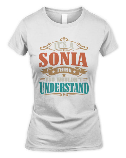 It’s a Name Thing Personalized Retro T-Shirt SONIA M1-47 / Women's Standard T-Shirt / white