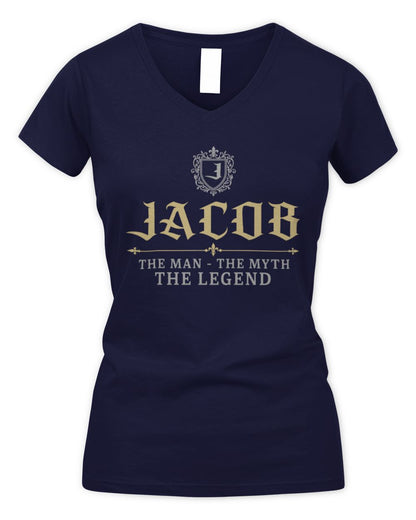 The Man The Myth The Legend Western Shirt JACOB M1-78 / Women's V-Neck T-Shirt / navy