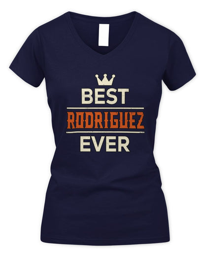 Best Your Name With Crown Shirt RODRIGUEZ M1-59 / Women's V-Neck T-Shirt / navy