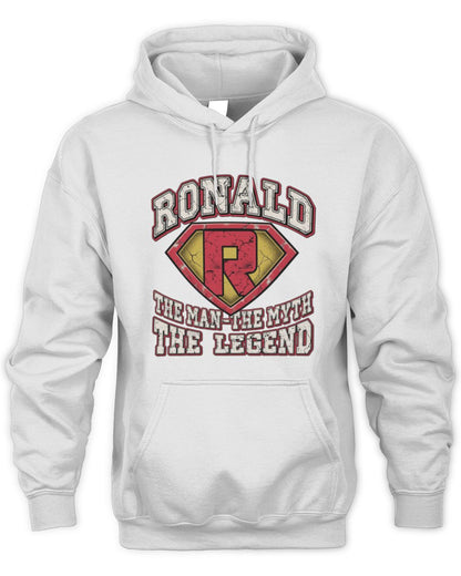The Man The Myth The Legend Superman Graphic T-Shirt RONALD M1-74 / Unisex Hoodie / white