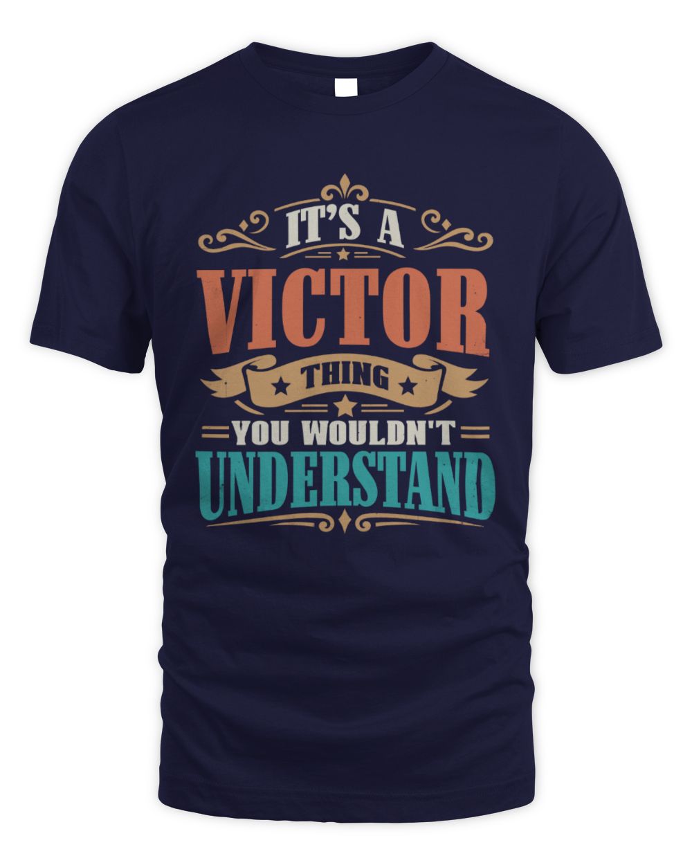 It’s a Name Thing Personalized Retro T-Shirt VICTOR M1-47 / Unisex Standard T-Shirt / navy