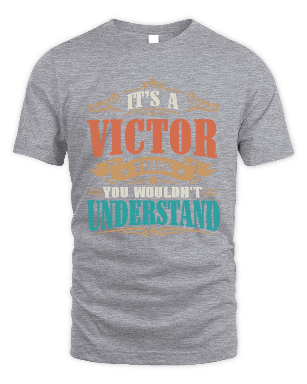 It’s a Name Thing Personalized Retro T-Shirt VICTOR M1-47 / Unisex Standard T-Shirt / sport grey