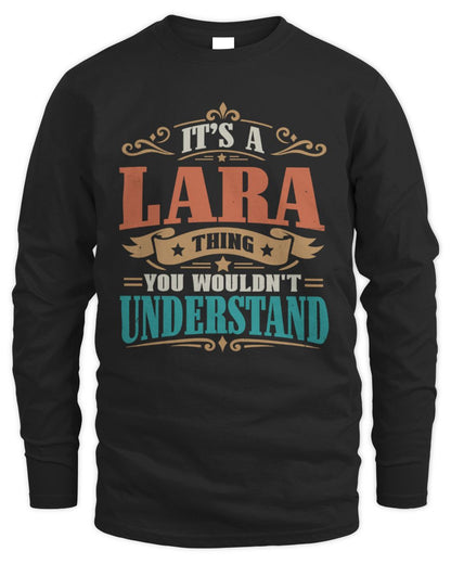 It’s a Name Thing Personalized Retro T-Shirt LARA M1-47 / Men's Long Sleeved T-Shirt / black
