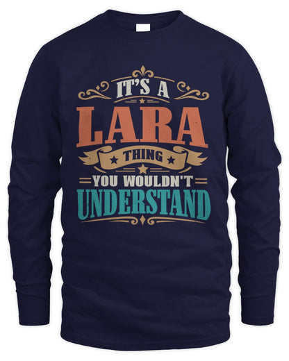 It’s a Name Thing Personalized Retro T-Shirt LARA M1-47 / Men's Long Sleeved T-Shirt / navy