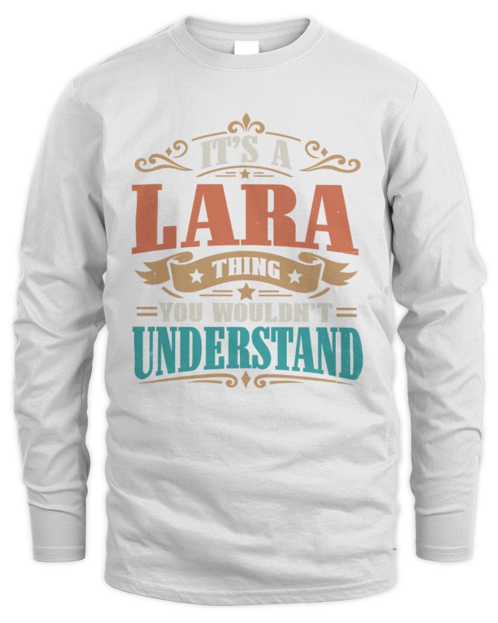 It’s a Name Thing Personalized Retro T-Shirt LARA M1-47 / Men's Long Sleeved T-Shirt / white