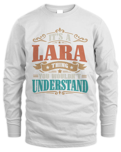 It’s a Name Thing Personalized Retro T-Shirt LARA M1-47 / Men's Long Sleeved T-Shirt / white
