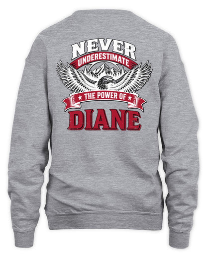 Never Underestimate Your Name Eagle Mountain Shirt DIANE M1-61 / Unisex Sweatshirt / sport grey